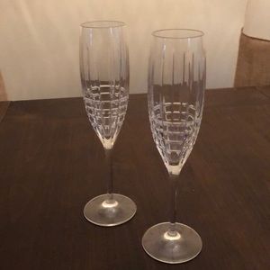Tiffany & co set of cut crystal champagne flutes